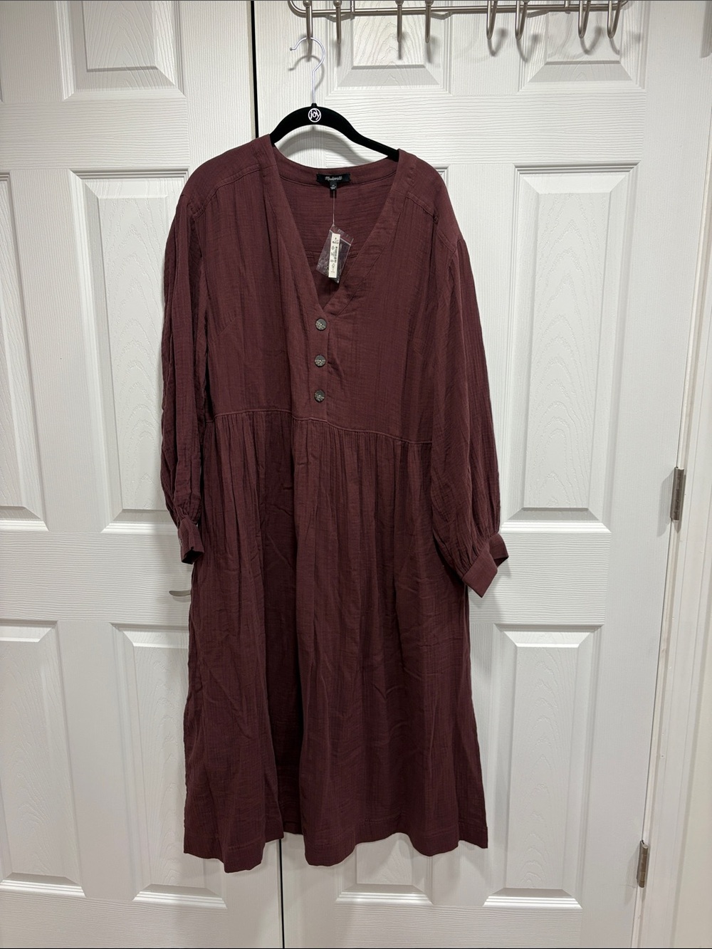 Madewell Lightspun Button Front Midi Dress - Picture 7 of 10